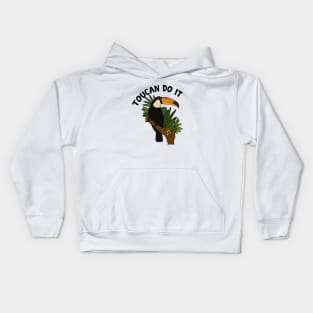 Toucan Do it, Funny Motivational, Tropical Bird Kids Hoodie